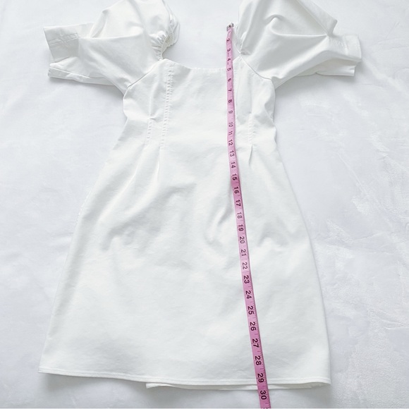 Zara White Puffed Sleeve Mini Dress - Picture 8 of 15